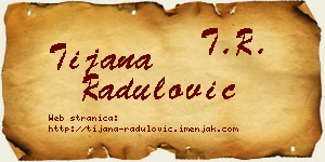 Tijana Radulović vizit kartica